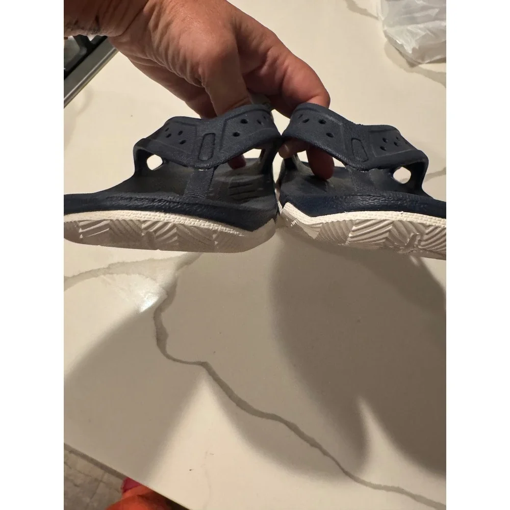 Crocs Athens Navy Blue White Flip Flops Mens Size 9 Comfort Thong Sandals